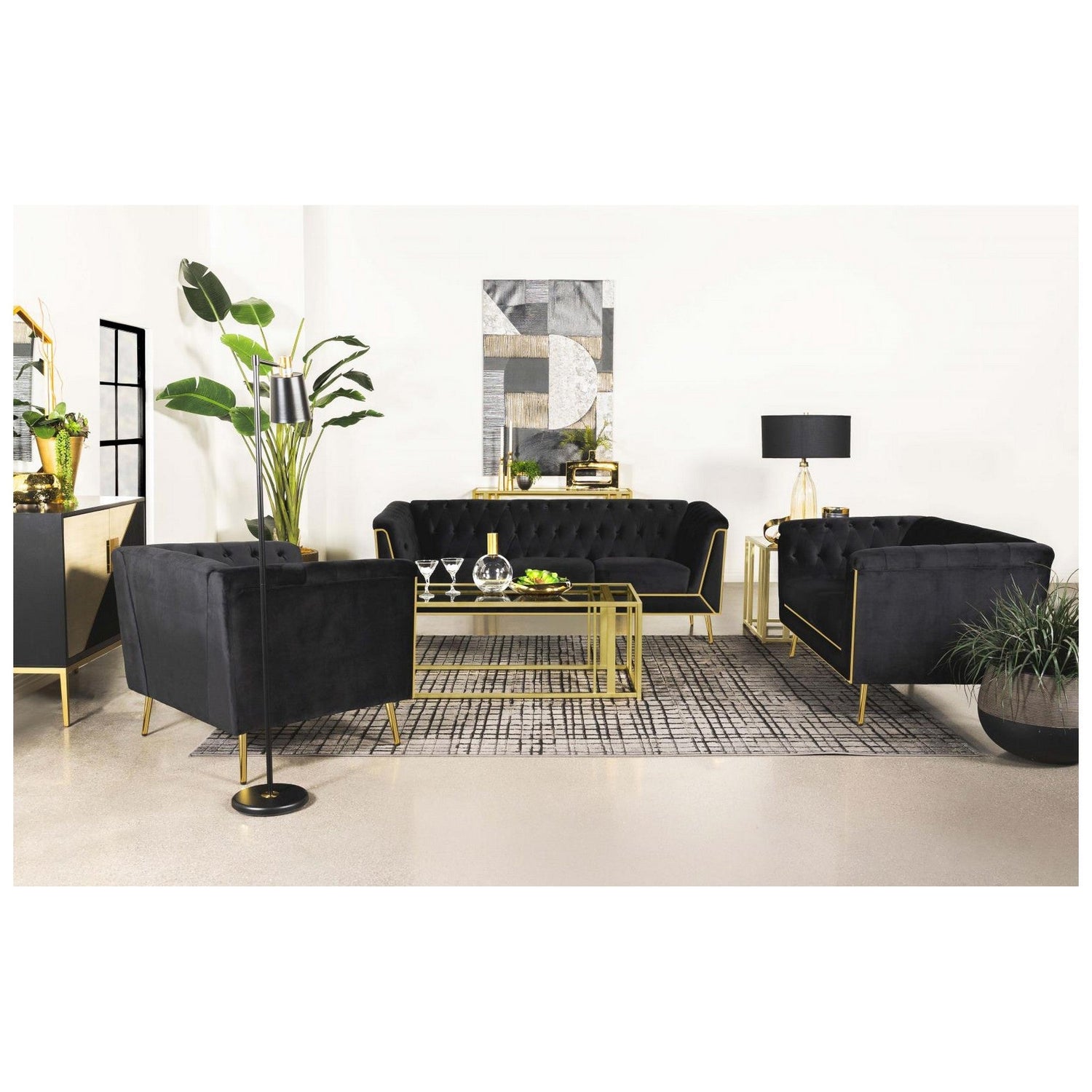 Adri Metal Frame Coffee Table Matte Brass 723608