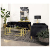 Adri Metal Frame Coffee Table Matte Brass 723608