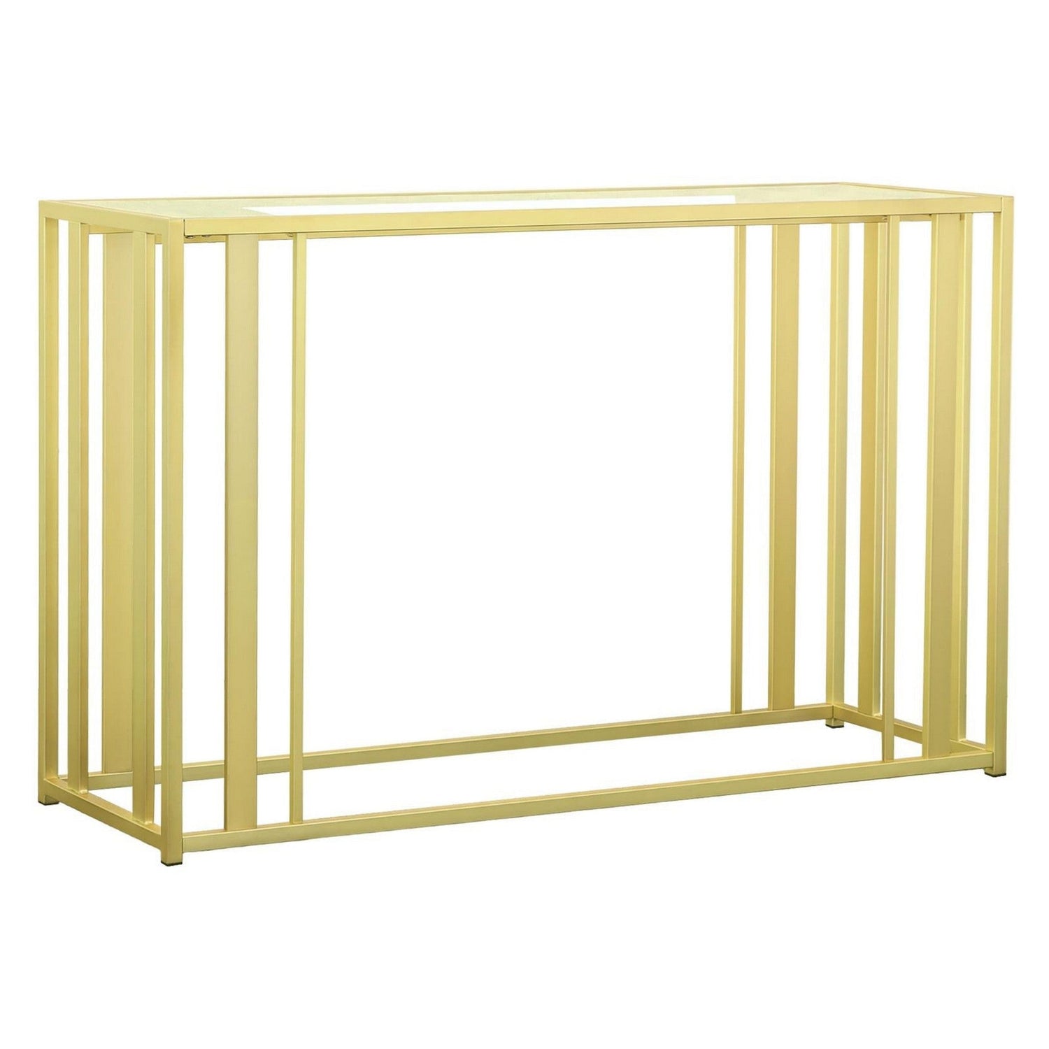 Adri Metal Frame Sofa Table Matte Brass 723609