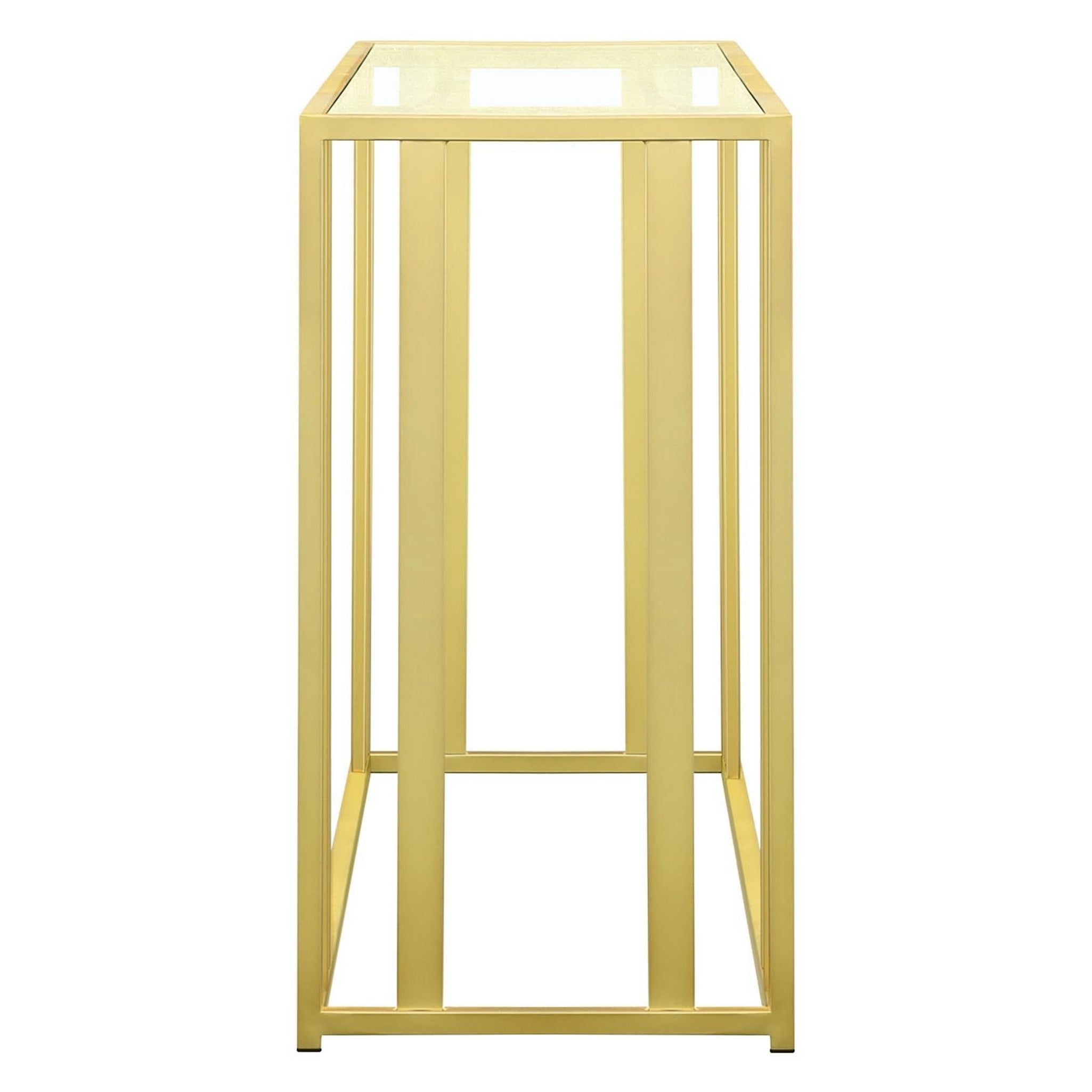 Adri Metal Frame Sofa Table Matte Brass 723609