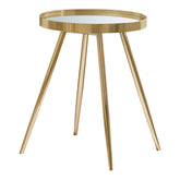 Kaelyn Round Mirror Top End Table Gold 723917