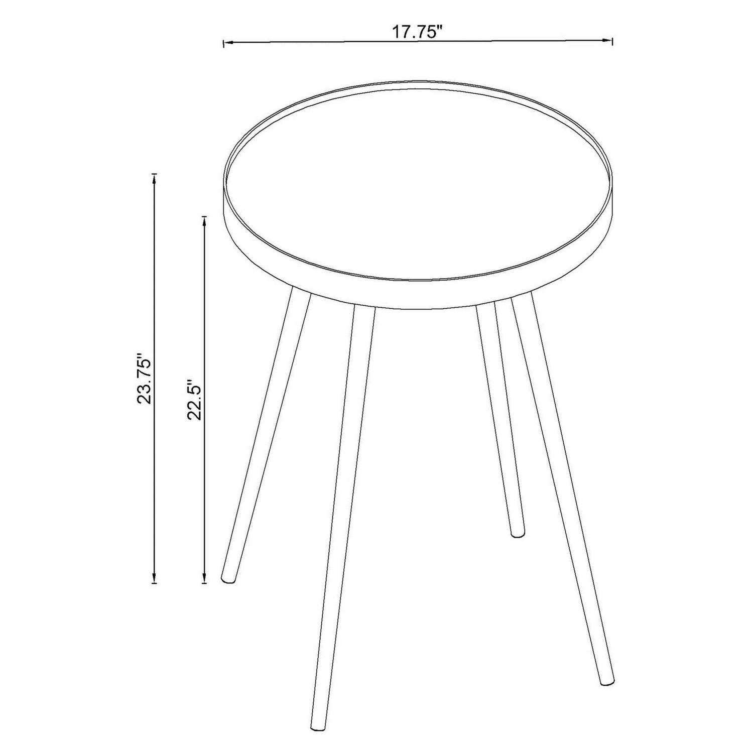 Kaelyn Round Mirror Top End Table Gold 723917