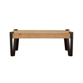 Winston Wooden Rectangular Top Coffee Table Natural and Matte Black 724118