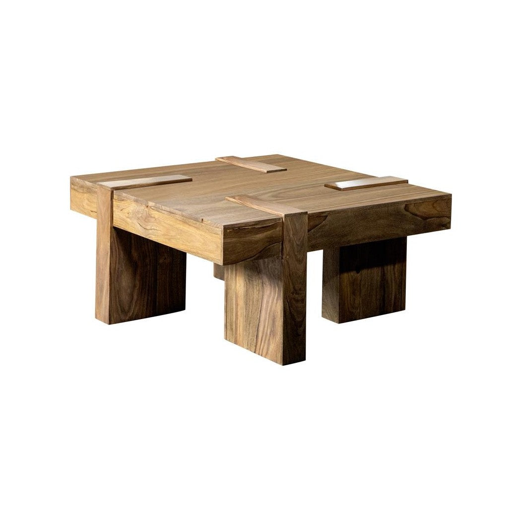 Skeet Wooden Square Coffee Table Natural Sheesham 724138