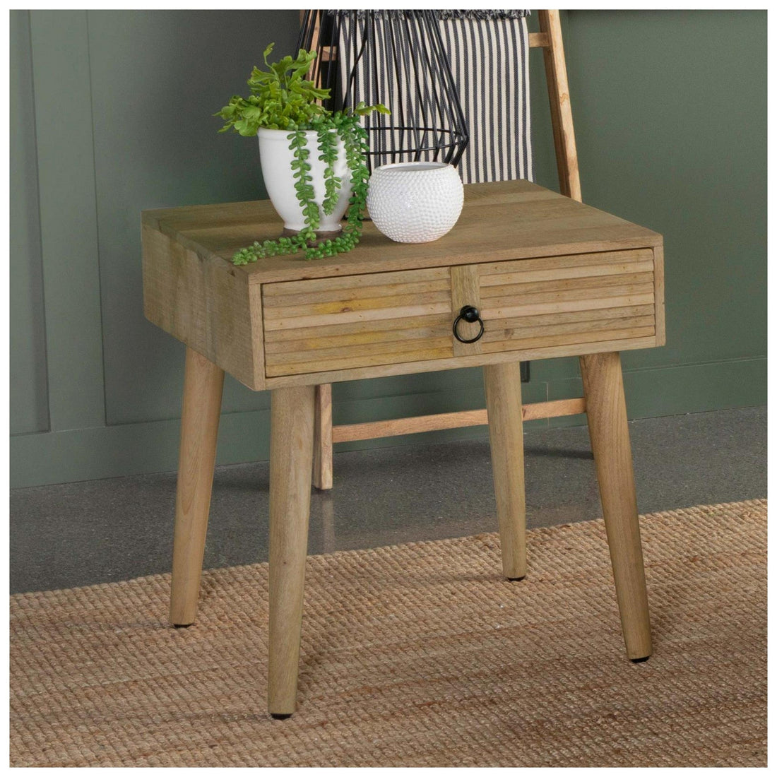 Zabel Square 1-drawer End Table Natural 724257