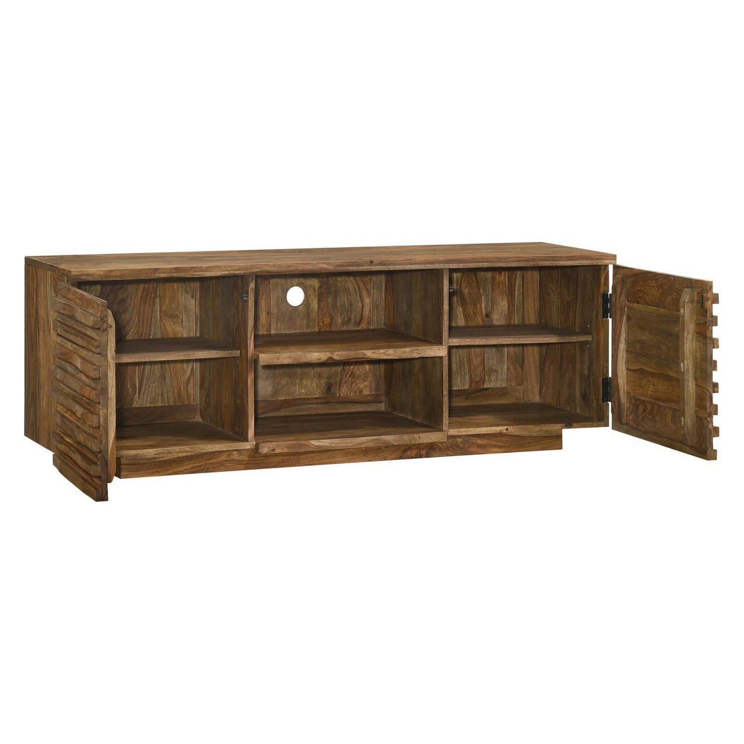 Julia 2-door TV Console with Adjustable Shelf Natural 724262