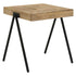 Avery Square End Table with Metal Legs Natural and Black 724317