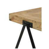 Avery Square End Table with Metal Legs Natural and Black 724317