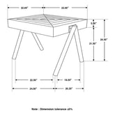 Avery Square End Table with Metal Legs Natural and Black 724317