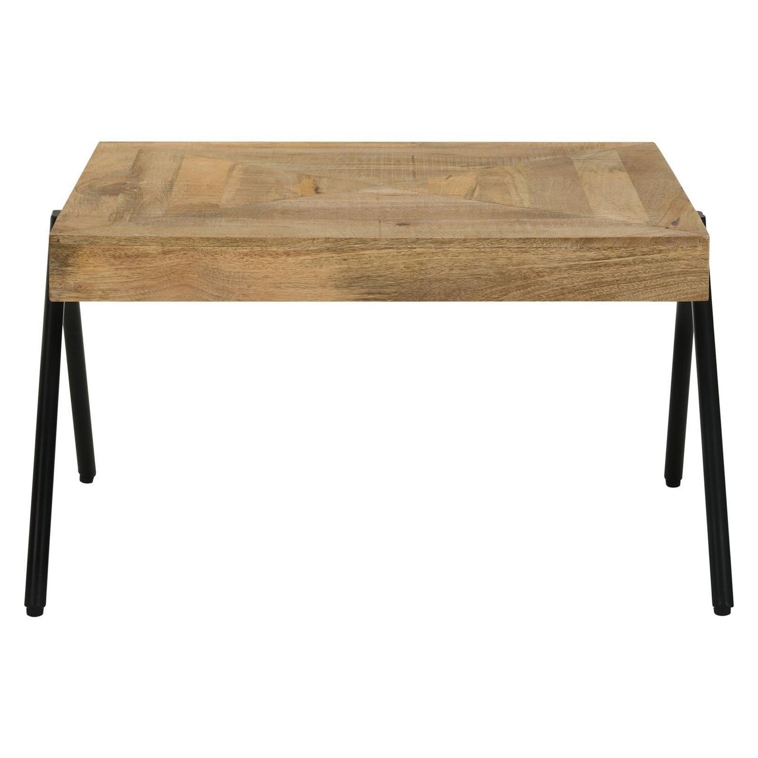 Avery Rectangular Coffee Table with Metal Legs Natural and Black 724318