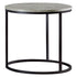 Lainey Faux Marble Round Top End Table Grey and Gunmetal 736027