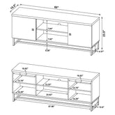 Myles 2-door TV Console with Adjustable Shelves Rustic Oak Herringbone 736052