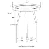 Zoe Round End Table with Trio Legs Natural and Black 736107