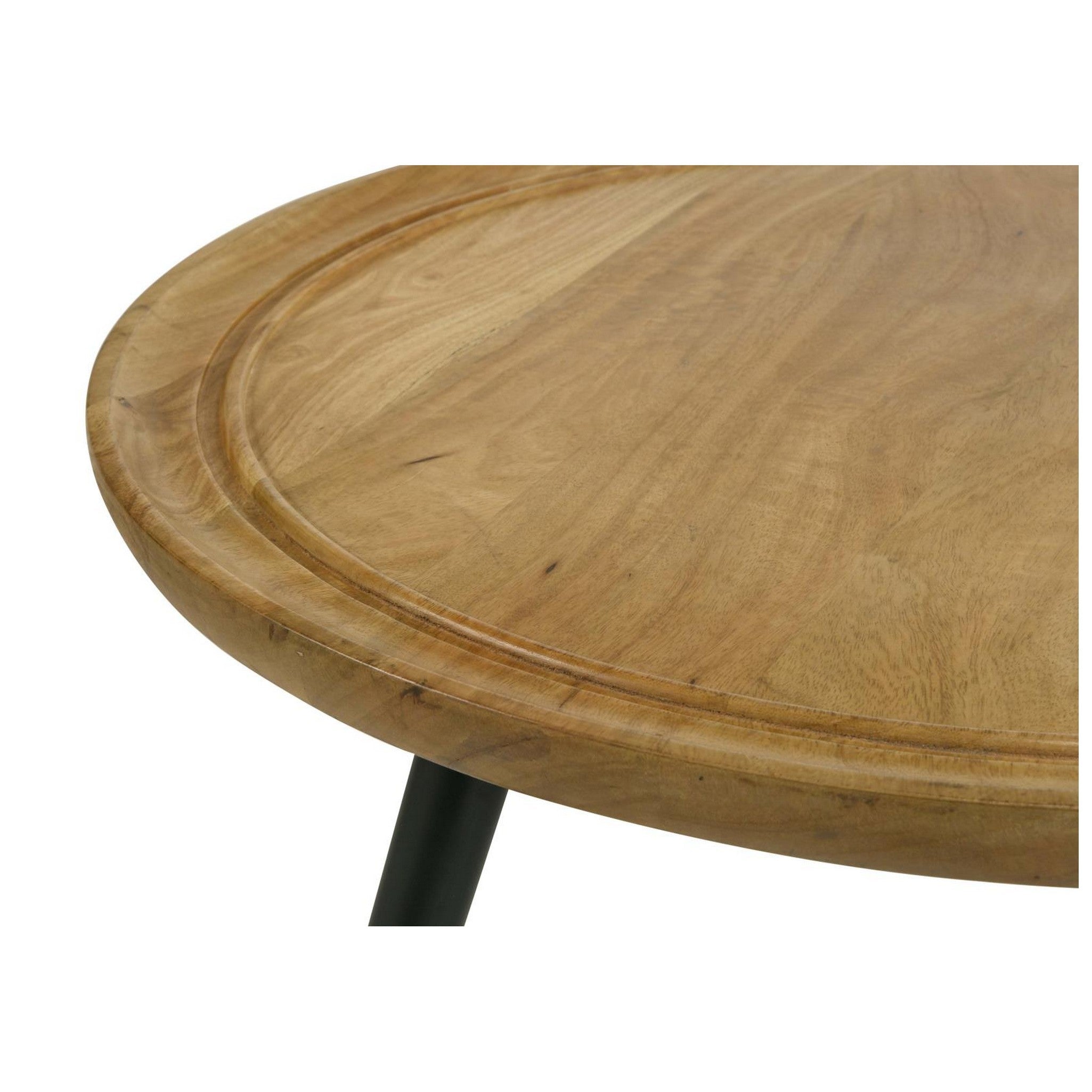 Zoe Round Coffee Table with Trio Legs Natural and Black 736108