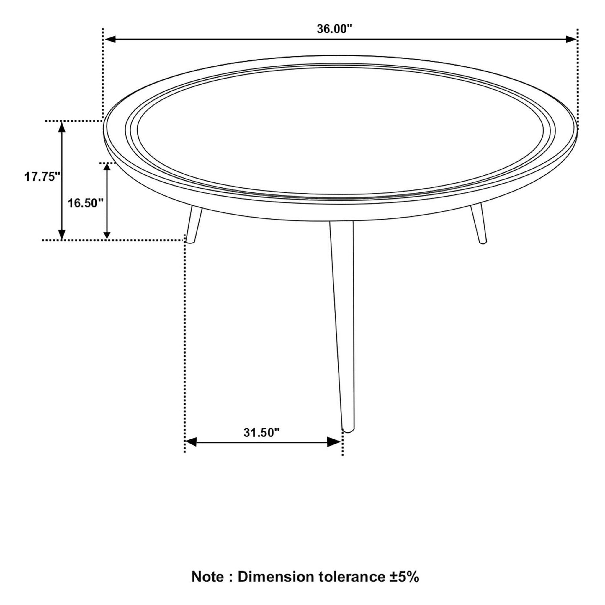 Zoe Round Coffee Table with Trio Legs Natural and Black 736108