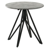 Hadi Round End Table with Hairpin Legs Cement and Gunmetal 736177