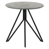 Hadi Round End Table with Hairpin Legs Cement and Gunmetal 736177