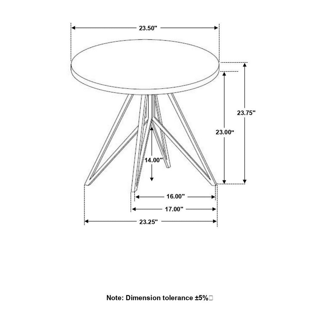 Hadi Round End Table with Hairpin Legs Cement and Gunmetal 736177