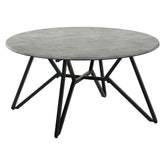 Hadi Round Coffee Table with Hairpin Legs Cement and Gunmetal 736178