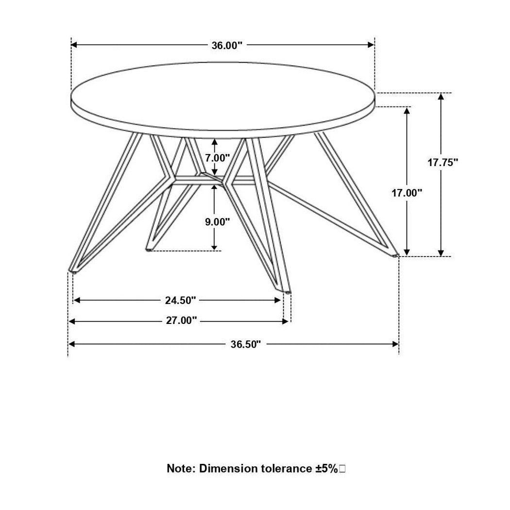 Hadi Round Coffee Table with Hairpin Legs Cement and Gunmetal 736178