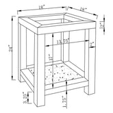 Valentina Square End Table with Glass Top Mirror 736217