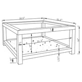 Valentina Rectangular Coffee Table with Glass Top Mirror 736218