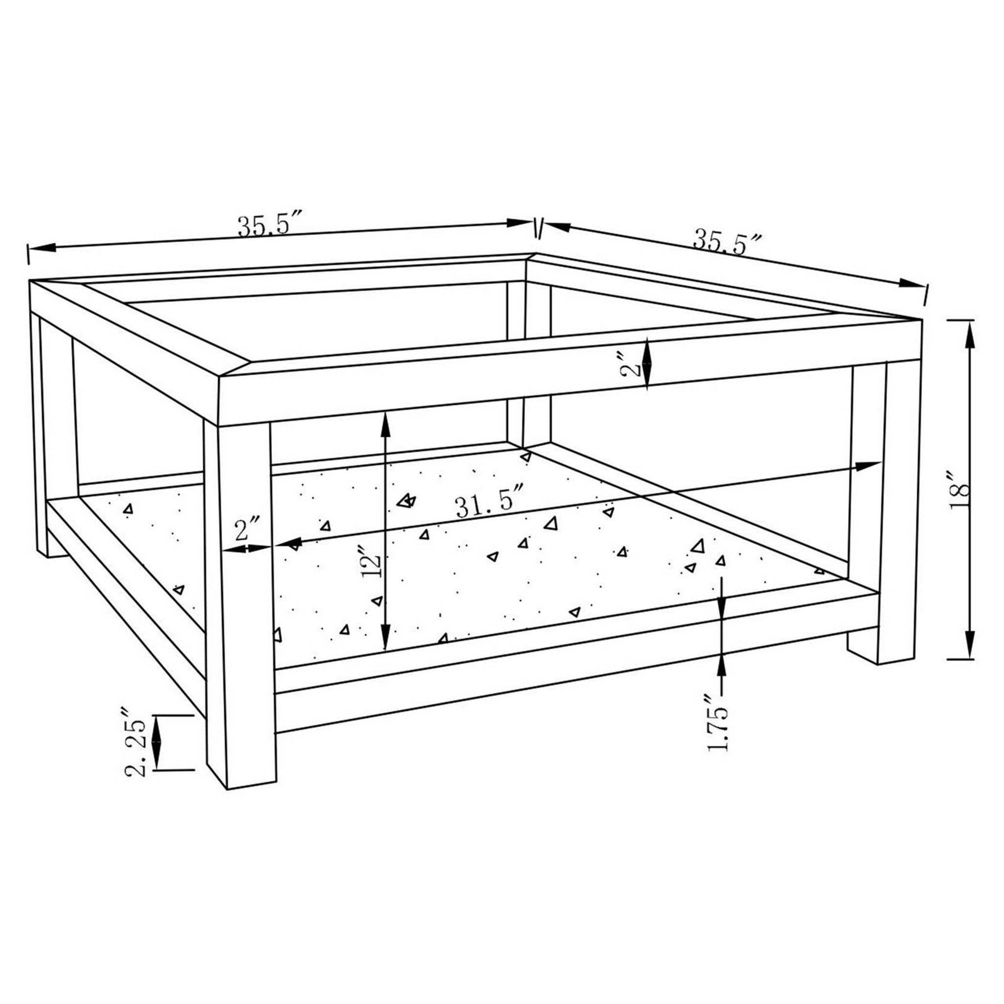 Valentina Rectangular Coffee Table with Glass Top Mirror 736218