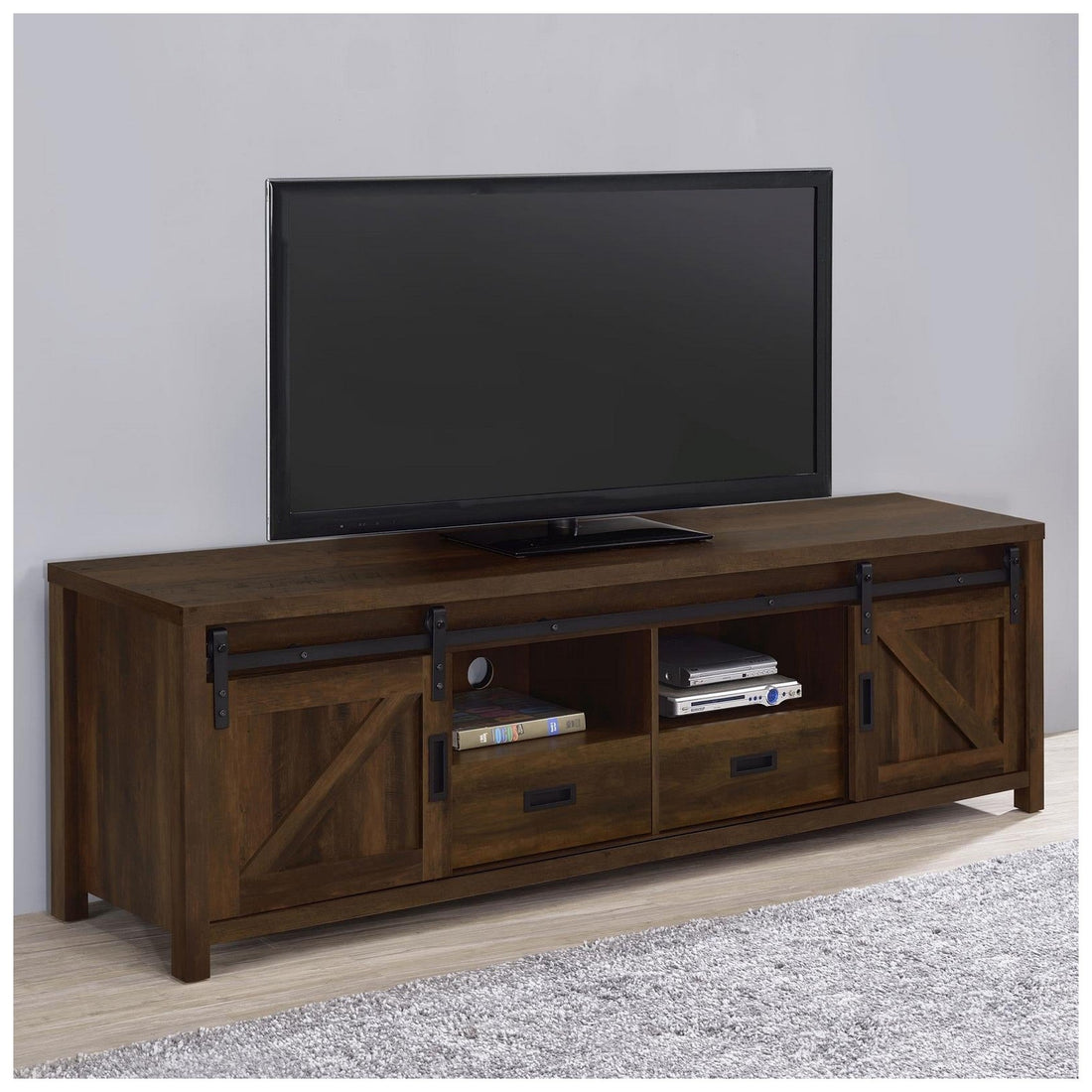 Madra Rectangular TV Console with 2 Sliding Doors 736273