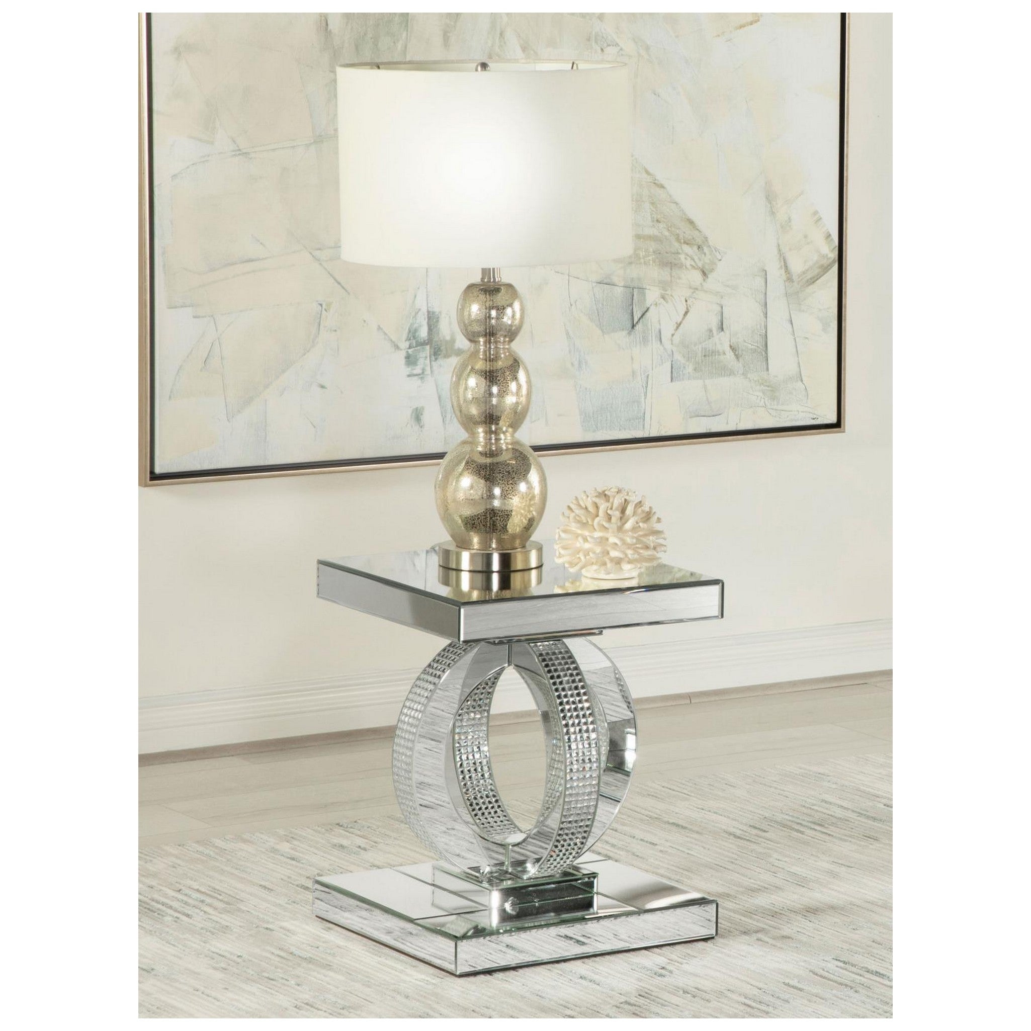 Breena Square End Table Mirror 753277