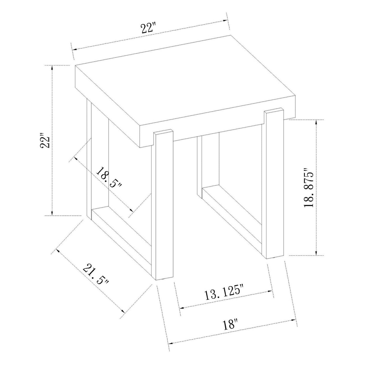 Pala Rectangular End Table with Sled Base White High Gloss and Natural 753397