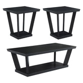 Aminta 3-piece Occasional Set with Open Shelves Black 753434