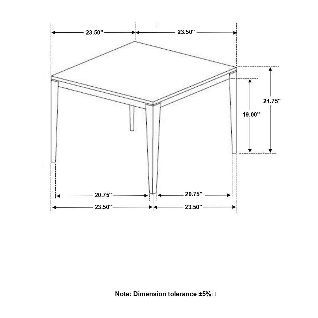 Square End Table Faux Grey Marble and Black 753517