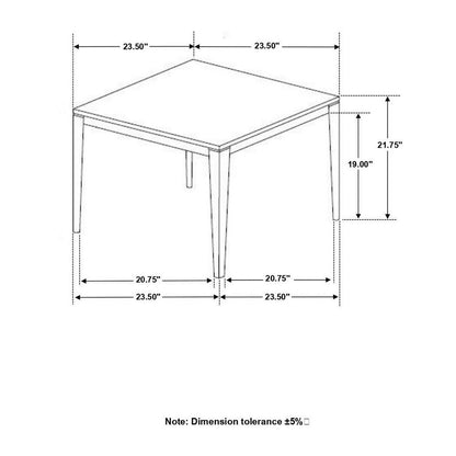 Square End Table Faux Grey Marble and Black 753517