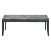 Rectangular Coffee Table Faux Grey Marble and Black 753518