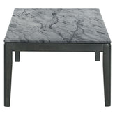 Rectangular Coffee Table Faux Grey Marble and Black 753518