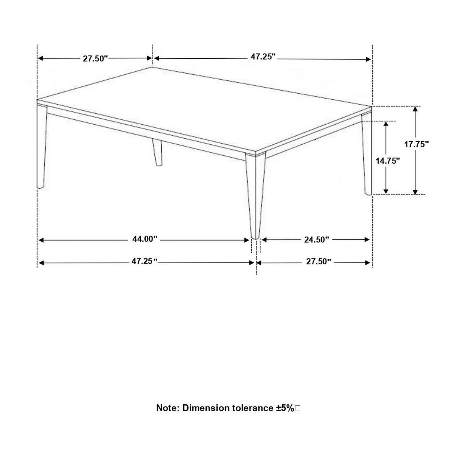 Rectangular Coffee Table Faux Grey Marble and Black 753518