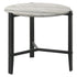 Tandi Round End Table Faux White Marble and Black 753537