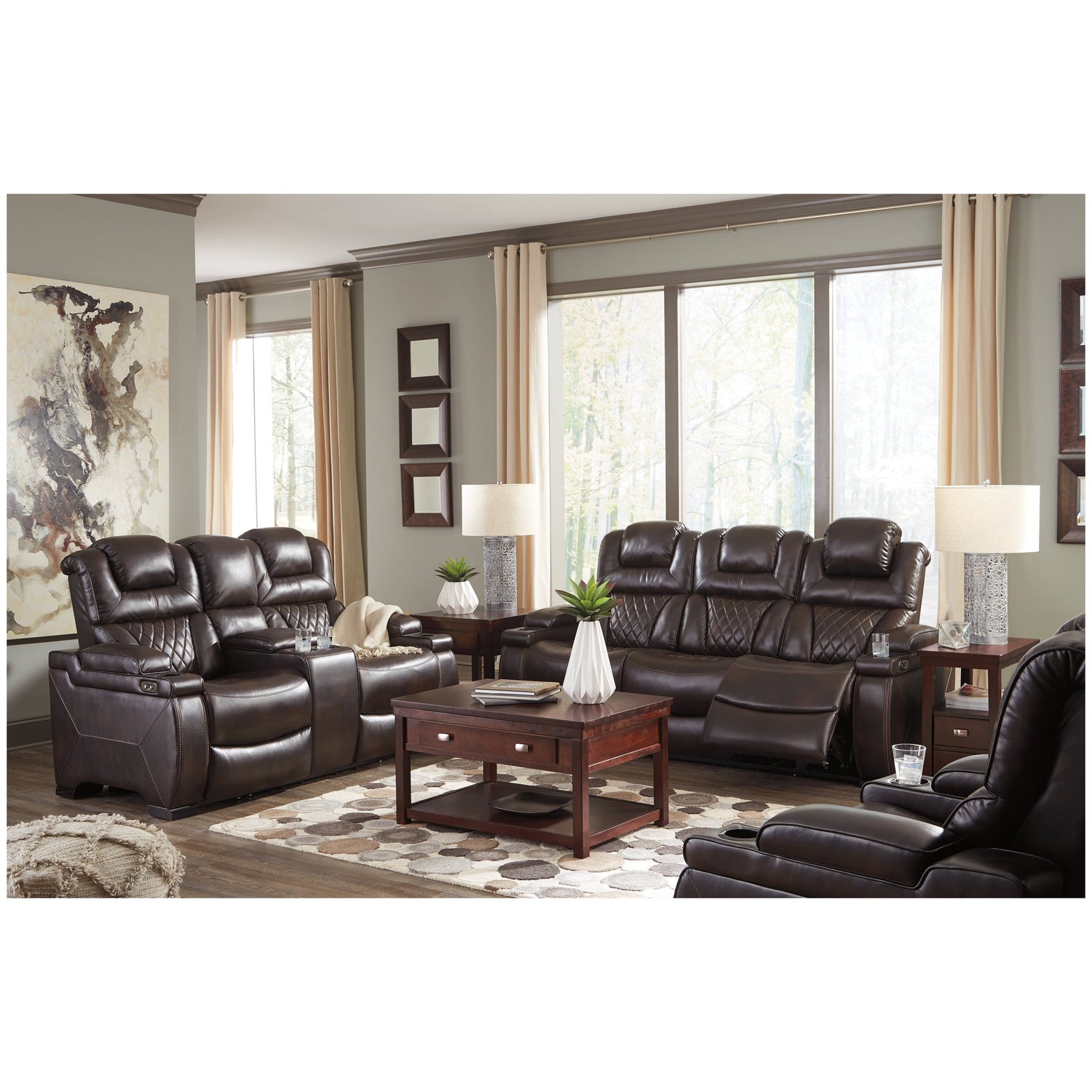 Warnerton Power Reclining Sofa and Loveseat with Power Recliner Ash-75407U3