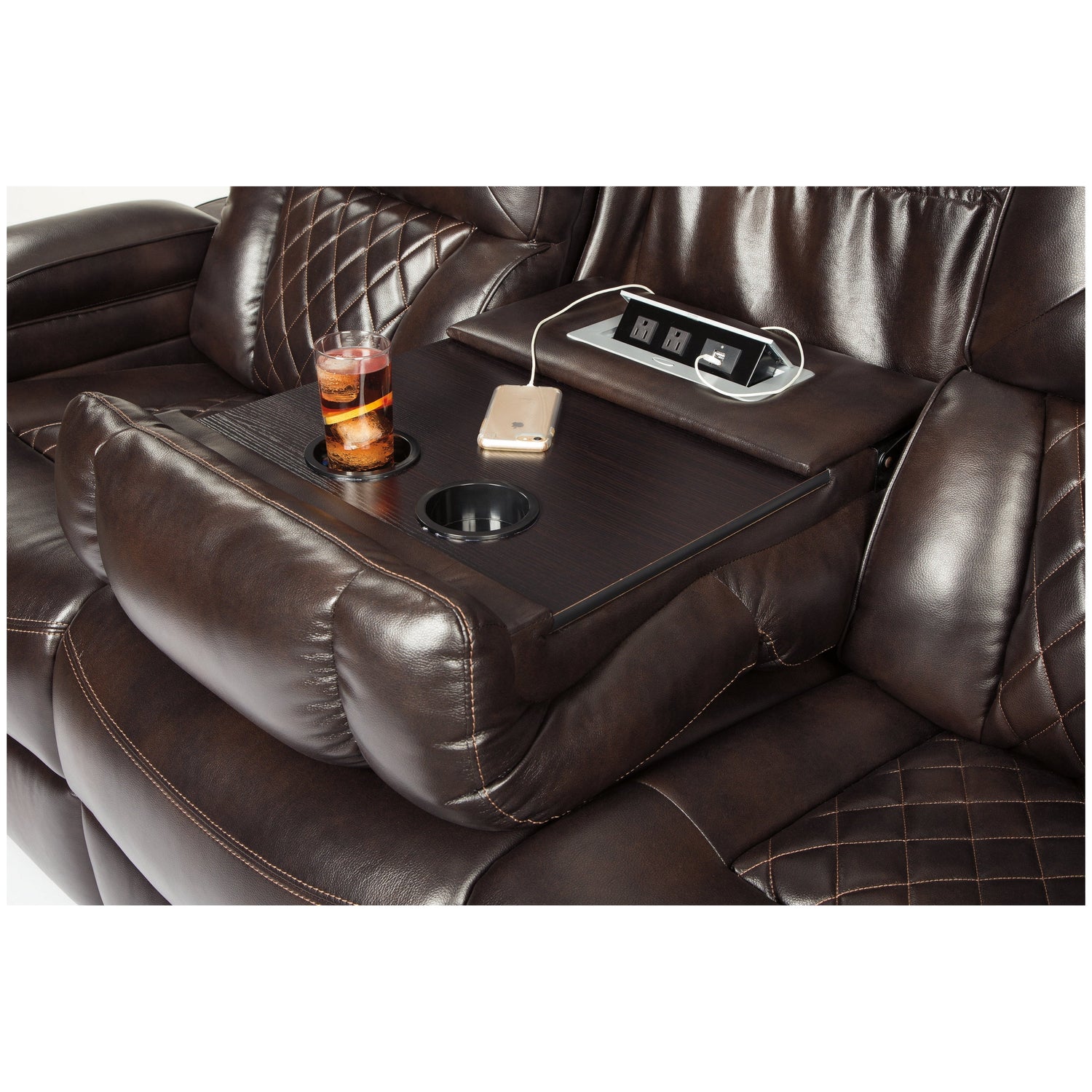 Warnerton Power Reclining Sofa and Loveseat with Power Recliner Ash-75407U3