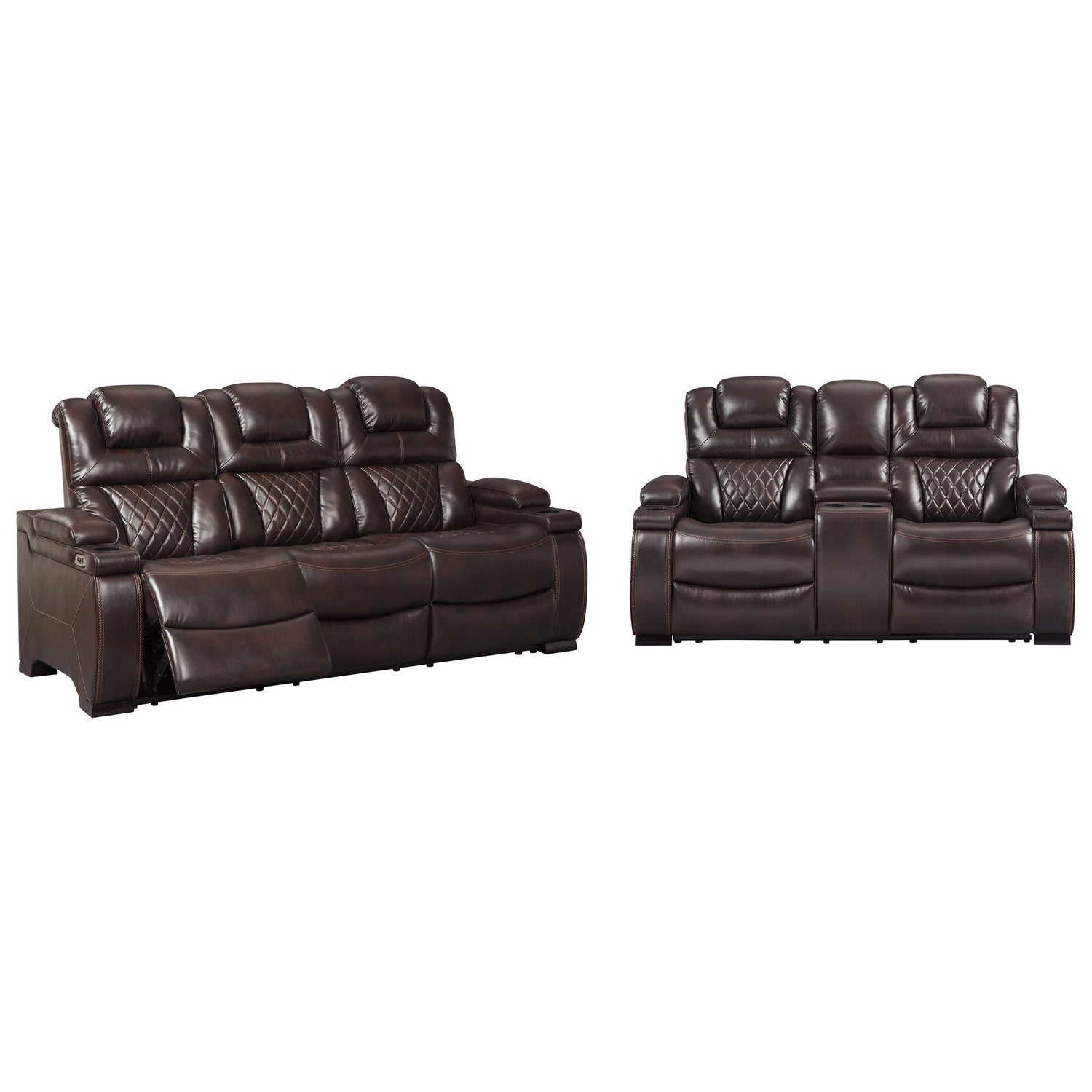 Warnerton Power Reclining Sofa and Loveseat Ash-75407U2