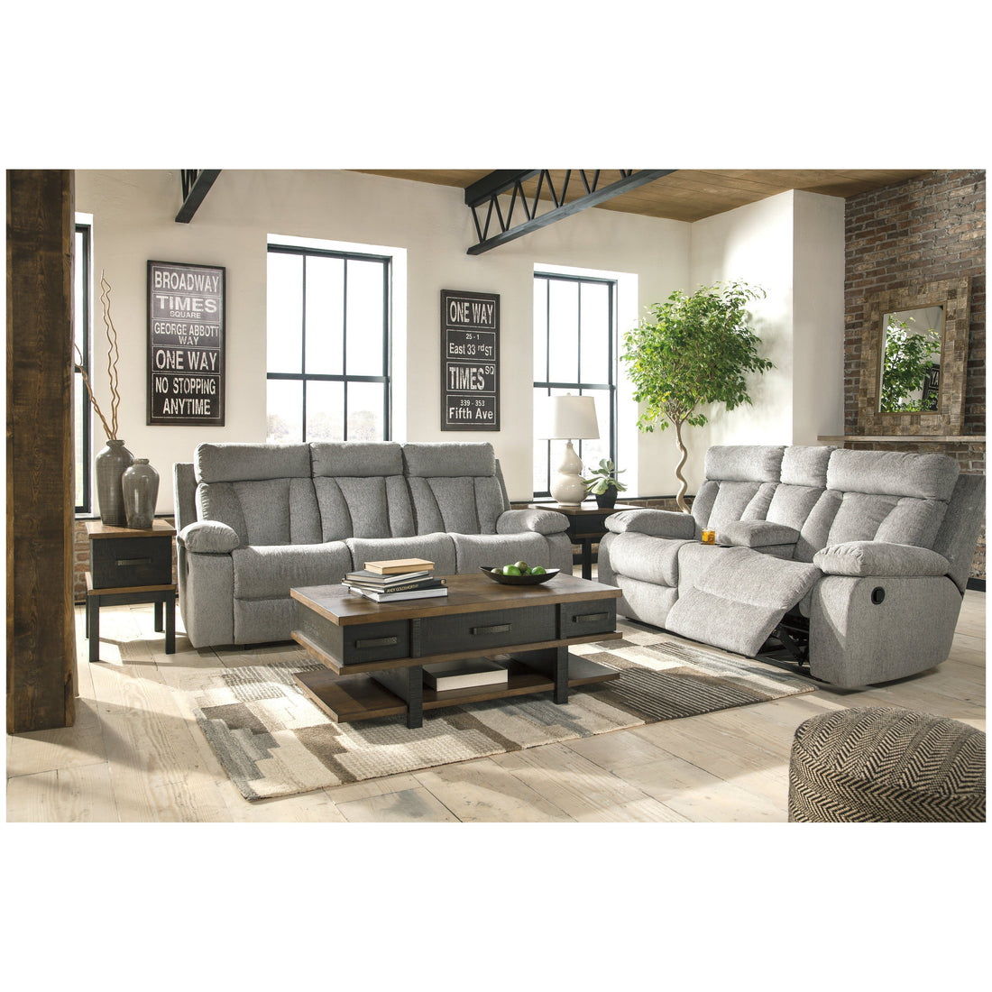 Mitchiner Reclining Sofa and Loveseat Ash-76204U1