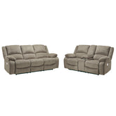 Draycoll Power Reclining Sofa and Loveseat Ash-76504U2