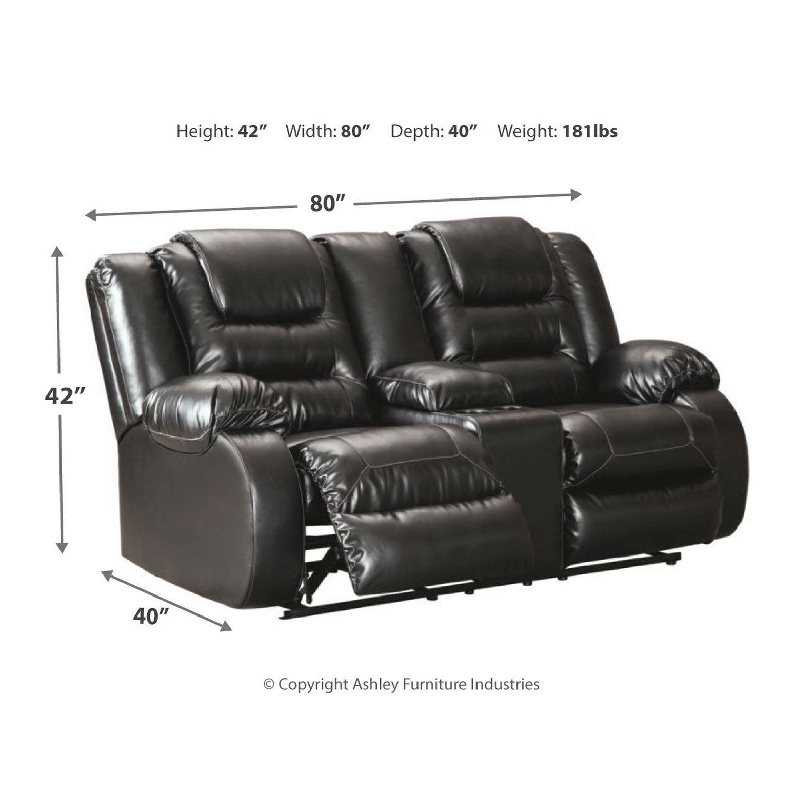 Ashley vacherie best sale double reclining sectional