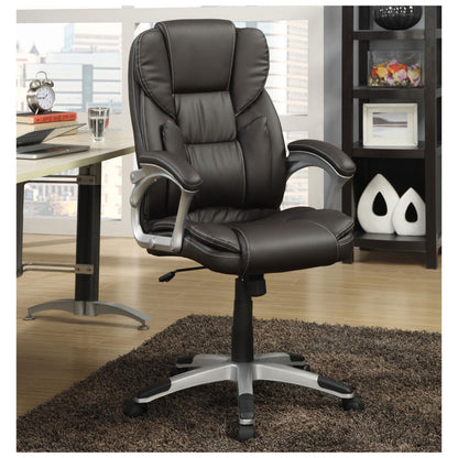 Kaffir Adjustable Height Office Chair Dark Brown and Silver 800045