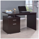 Irving 2-drawer Office Desk with Cabinet Cappuccino 800109