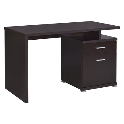 Irving 2-drawer Office Desk with Cabinet Cappuccino 800109