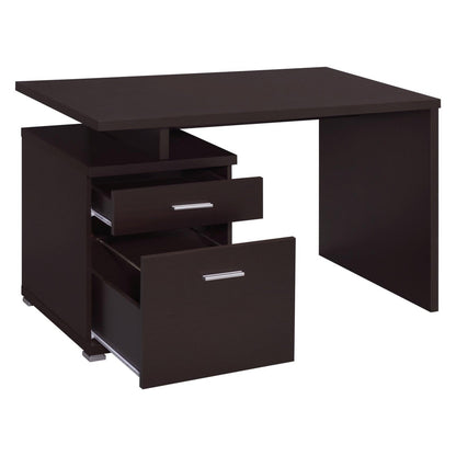 Irving 2-drawer Office Desk with Cabinet Cappuccino 800109