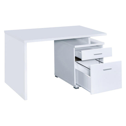 Irving 2-drawer Office Desk with Cabinet White 800110