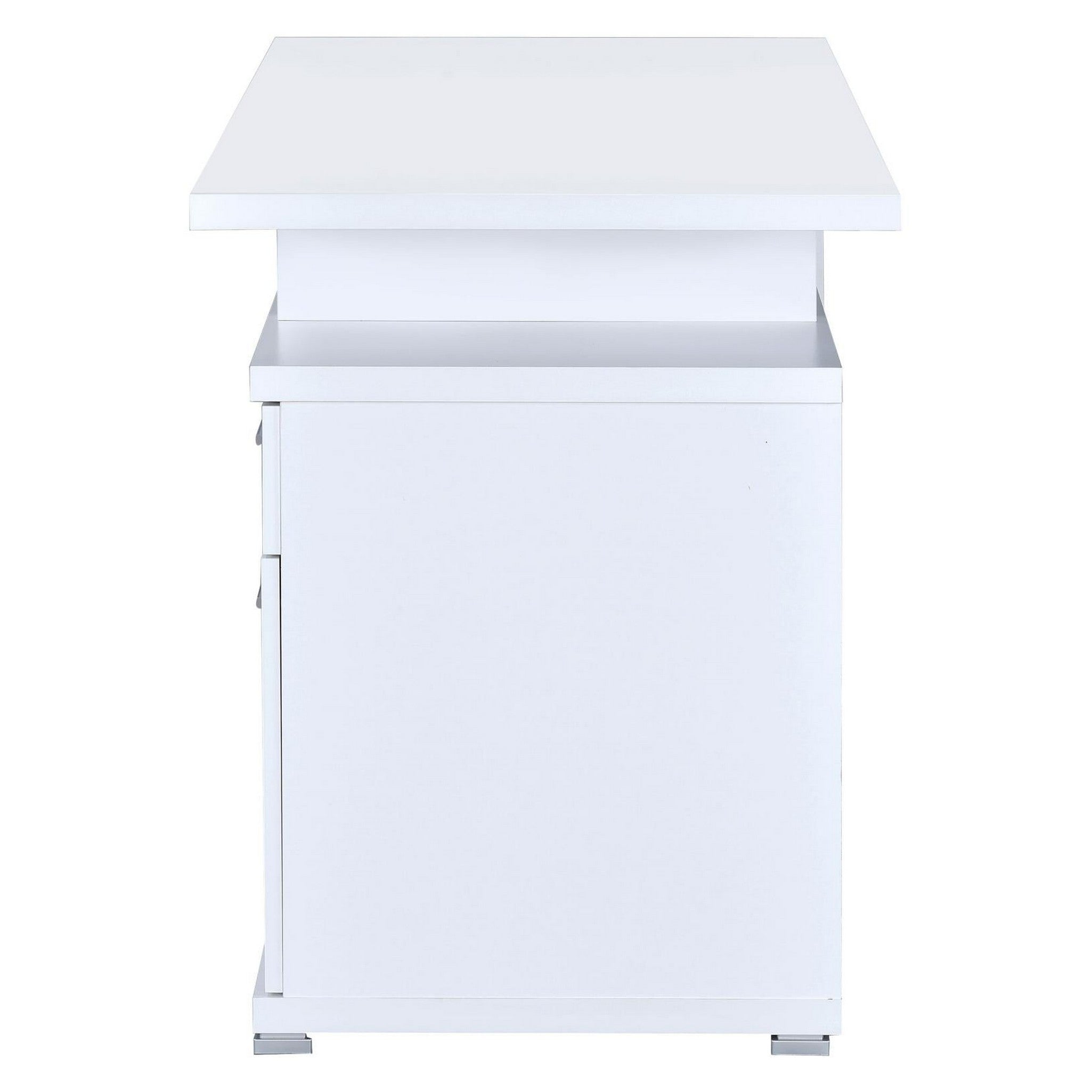 Irving 2-drawer Office Desk with Cabinet White 800110