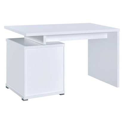 Irving 2-drawer Office Desk with Cabinet White 800110